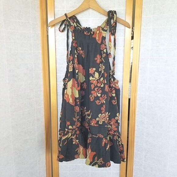 Free People Dress Fleur Twilight  Floral Print Loose Tunic Top Size XS Boho - Picture 3 of 14